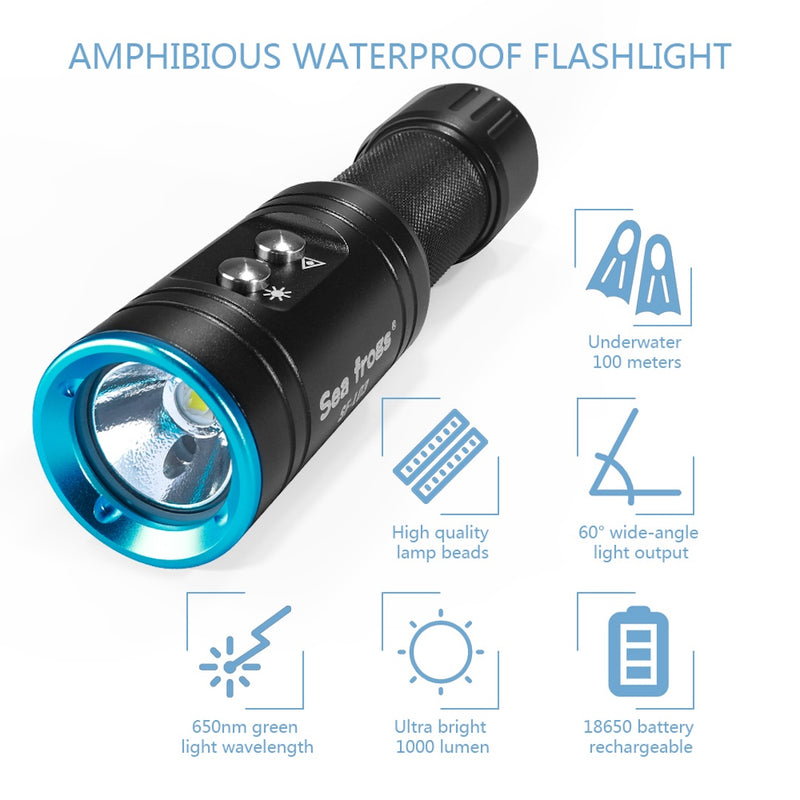 Load image into Gallery viewer, SF-L03 Amphibious Waterproof Flashlight 1000 Lumen
