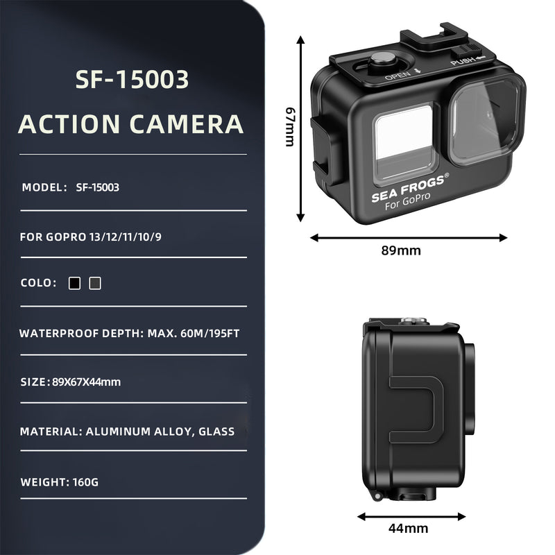 Load image into Gallery viewer, Underwater Housing for Gopro 13/12/11/10/9 (Aluminum Alloy)
