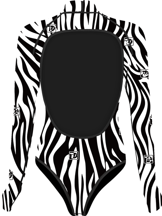 Zebra Print Series Backless Bikini 2mm Wetsuit