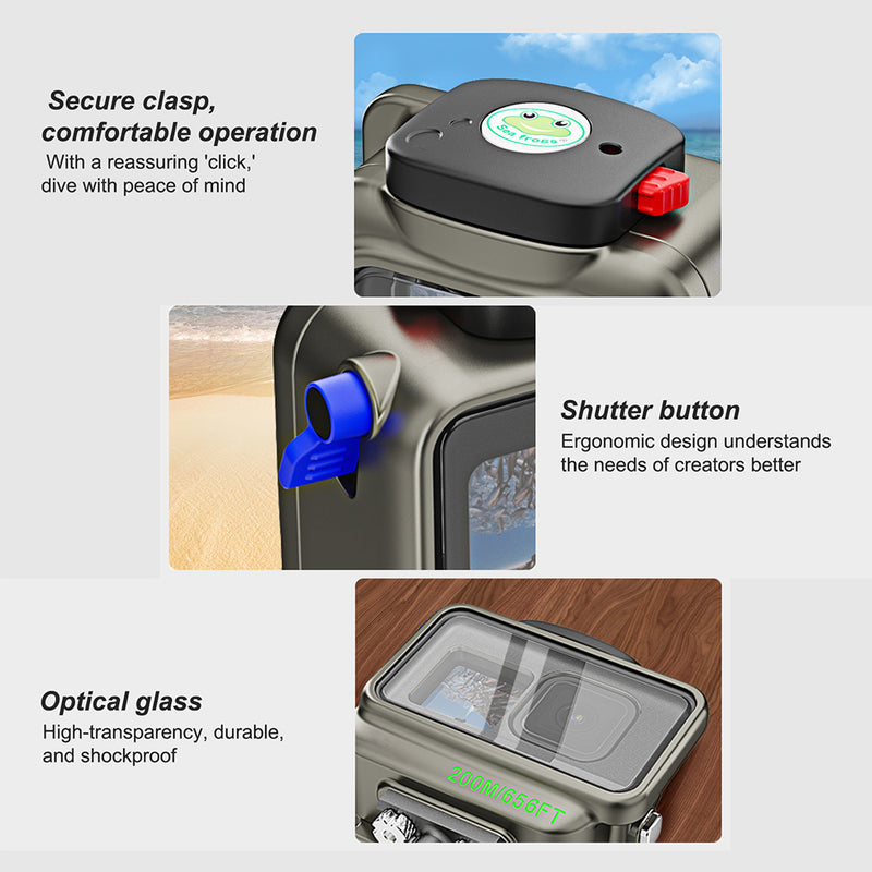 Load image into Gallery viewer, Underwater Housing for Gopro 13/12/11/10/9 (200M)
