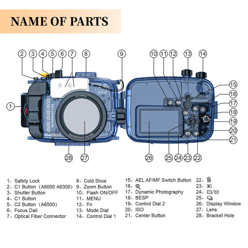 Load image into Gallery viewer, Underwater Housing for Sony A6000, A6300, A6500
